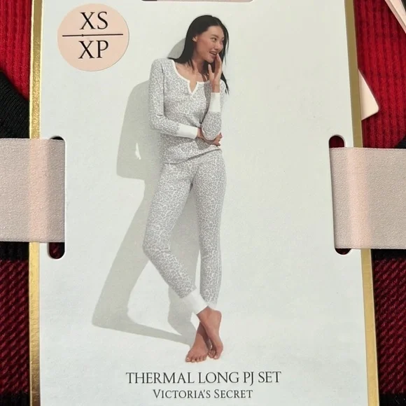 Victoria’s Secret Gingham/Plaid Long Sleeves Thermal Pajama Set Pjs XSmall - Picture 5 of 13